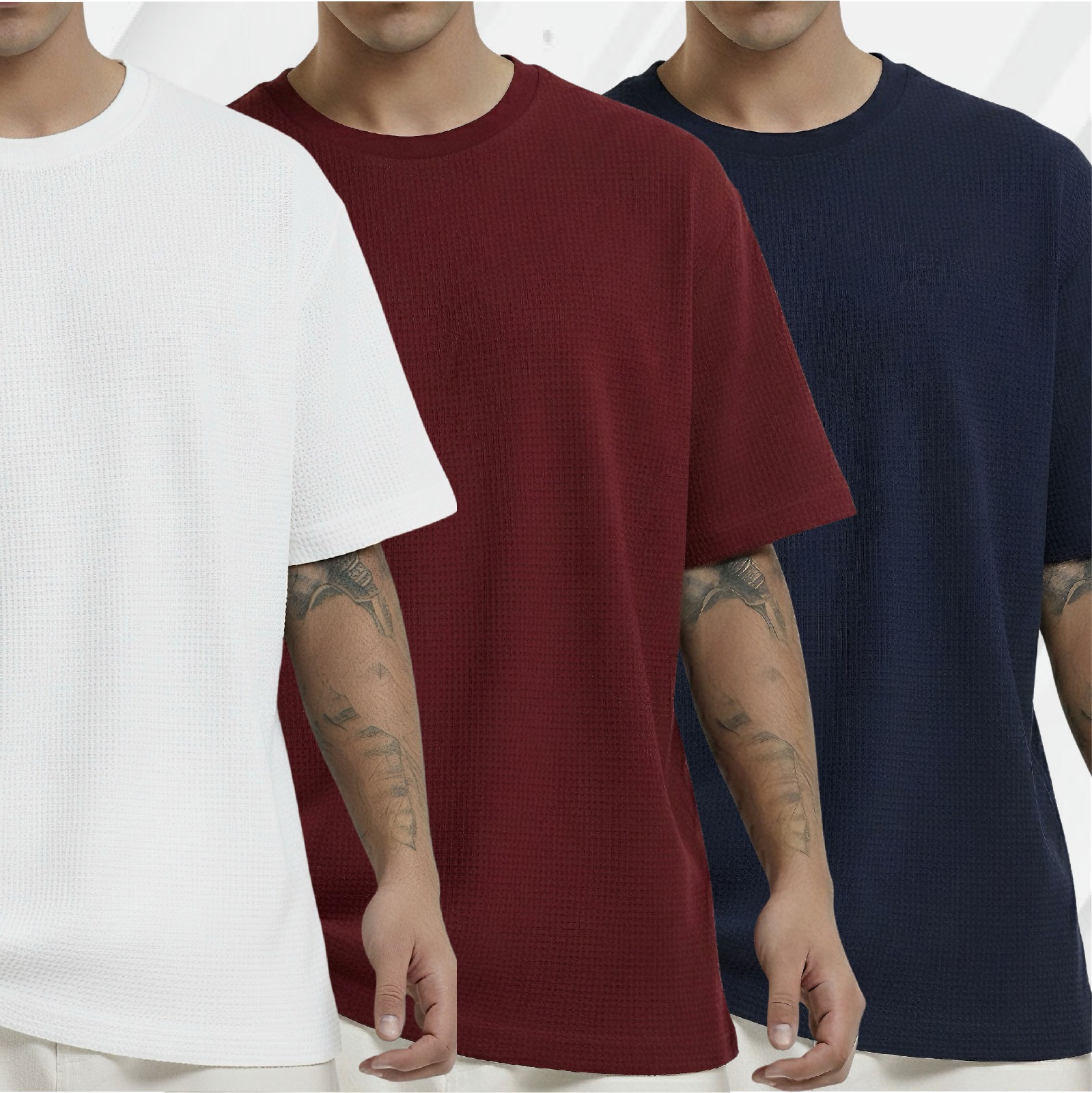 Waffle (White-Maroon-Navy)