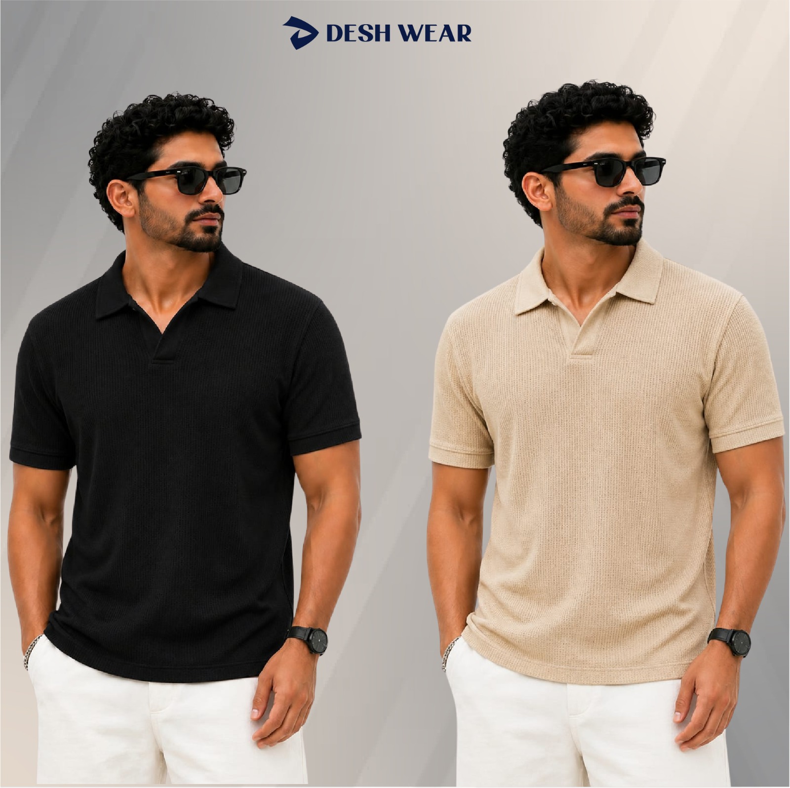 Waffle Cuban polo Blakc-Biscout
