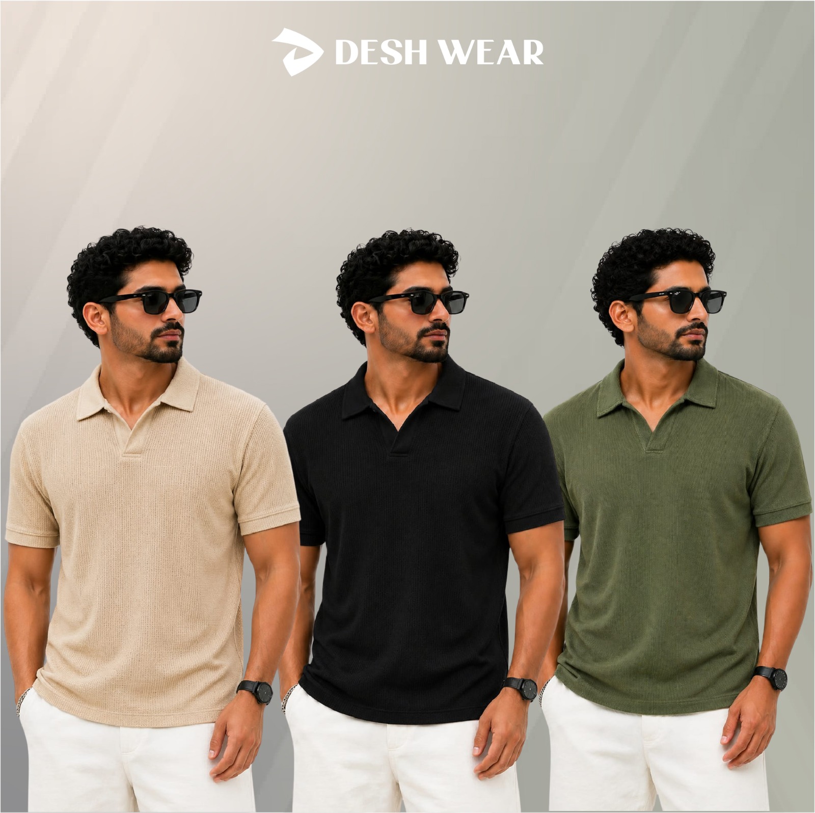 Waffle Cuban polo Biscout-Black-Olive