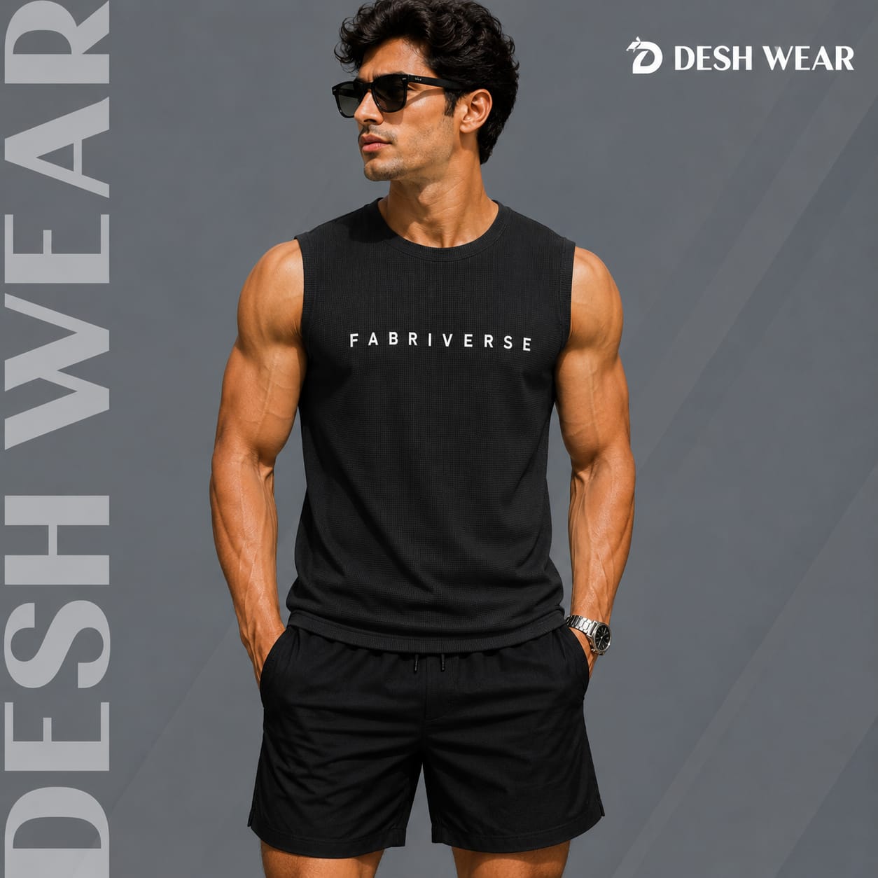 Premium Waffle Tank Top (Black)