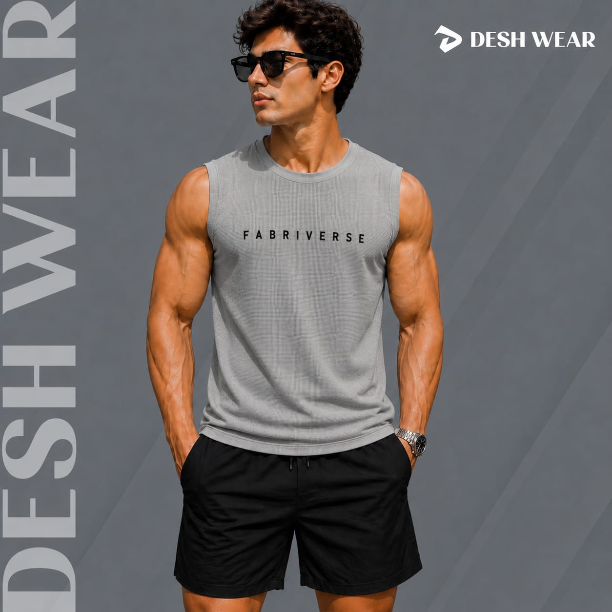 Premium Waffle Tank Top (Grey)