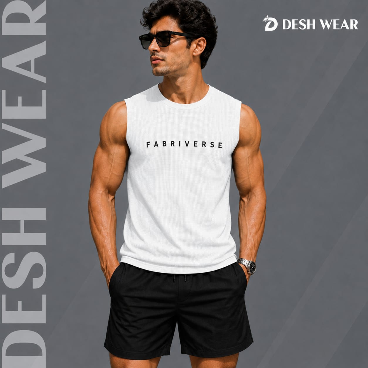 Premium Waffle Tank Top (White)