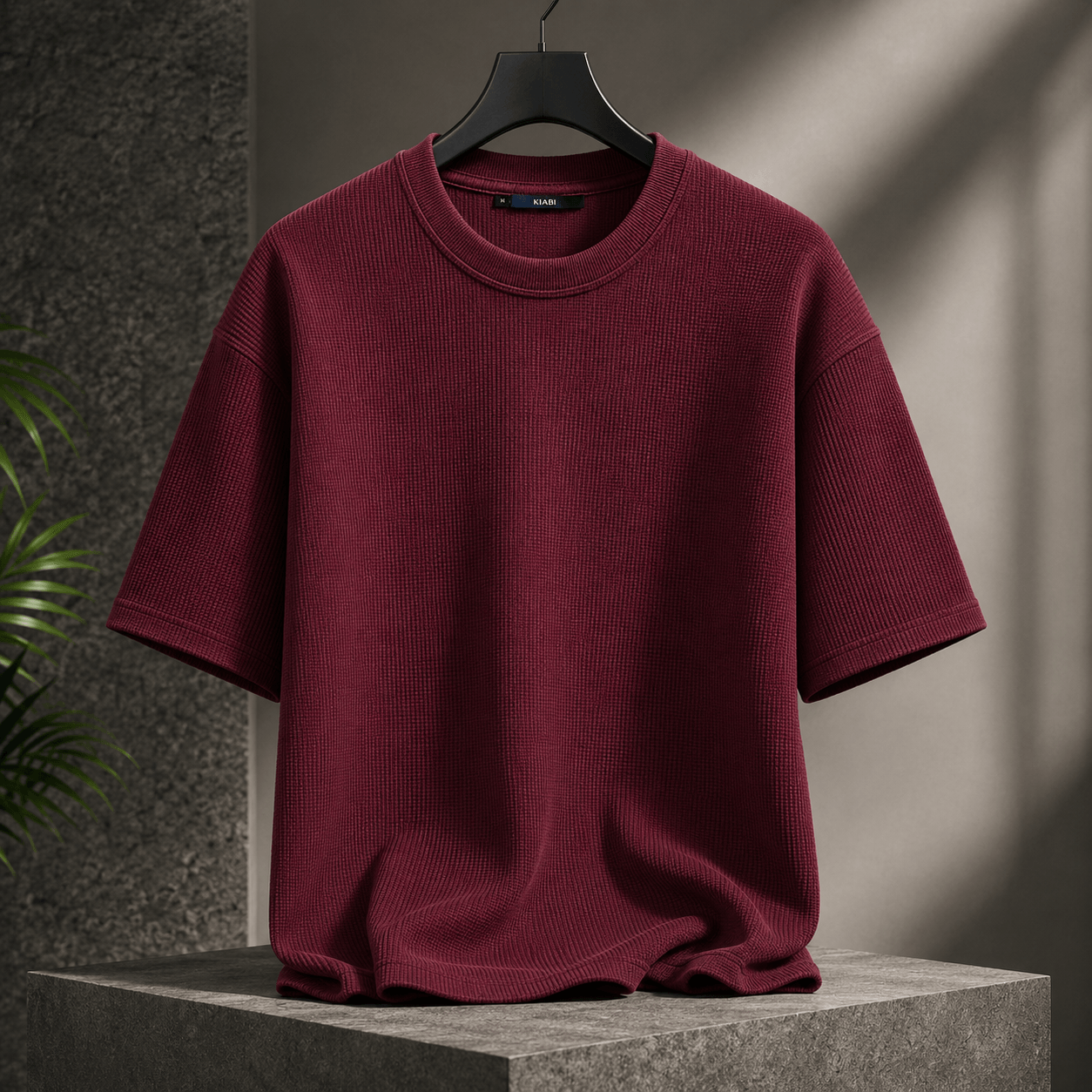 WAFFLE T-SHIRT (Maroon)